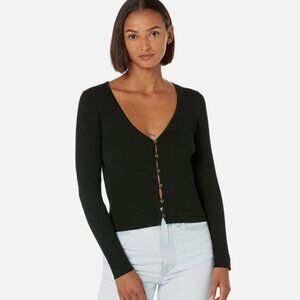 Madewell Black Cropped Chico Cardigan